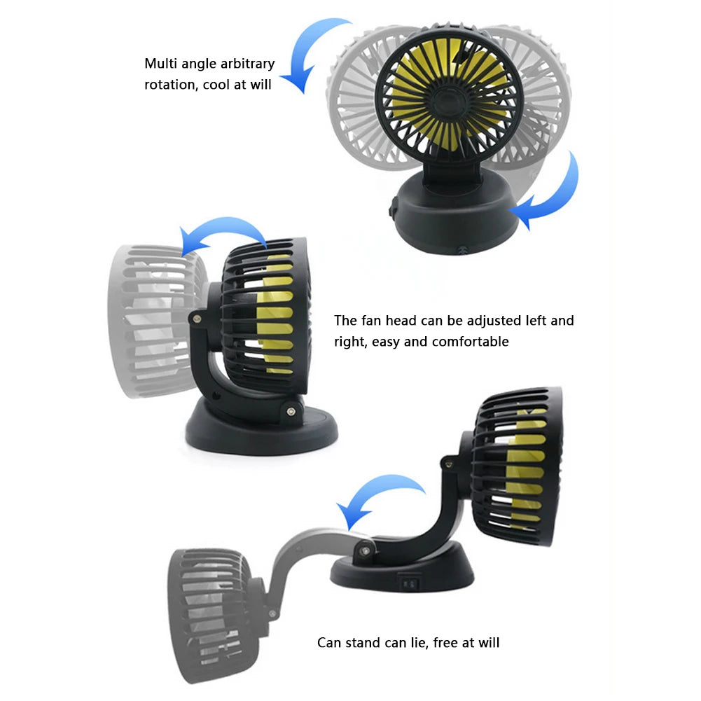 USB Car Fan 360 All-Round Adjustable Car Auto Cooler for Vehicle Home Office USB Freshener Air Conditioner Auto Ventilator