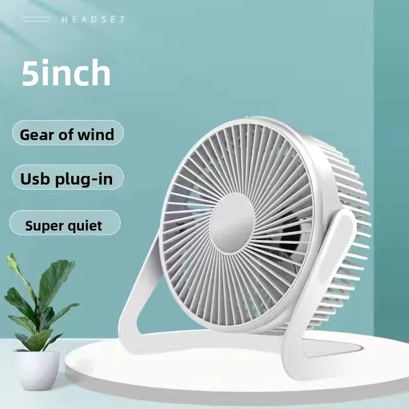 USB Mini Fan Plug-in Silent Office Desktop Small Household Electric Fan Student Mini Fan Handheld Fan Fan Hand Fan Rechargeable
