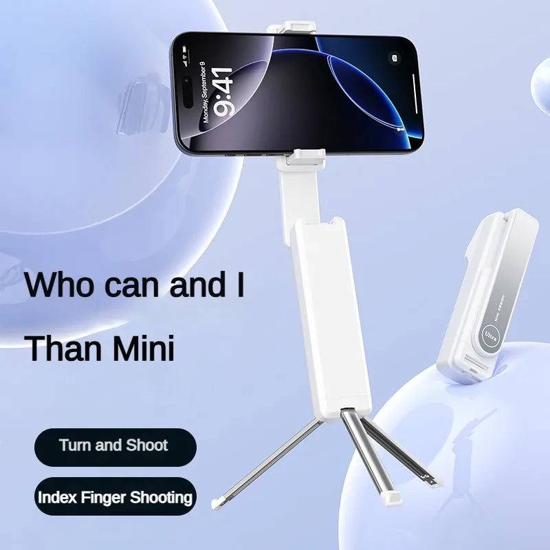Universal Phone Holder 360° Rotation Pocket Selfie Stick With Bluetooth Remote Adjustable Desktop Stand  For Live Streaming Vlog