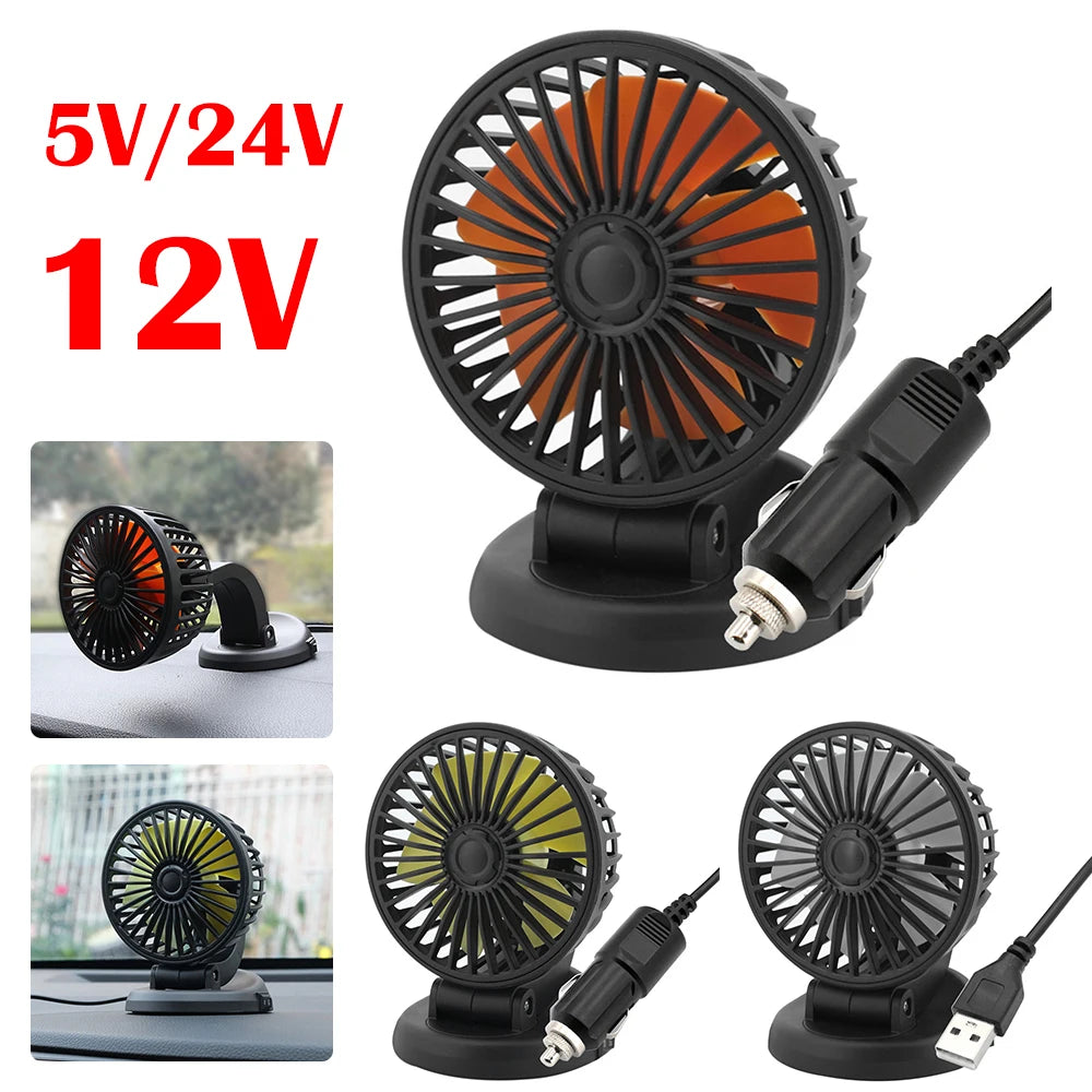 USB Car Fan 360 All-Round Adjustable Car Auto Cooler for Vehicle Home Office USB Freshener Air Conditioner Auto Ventilator