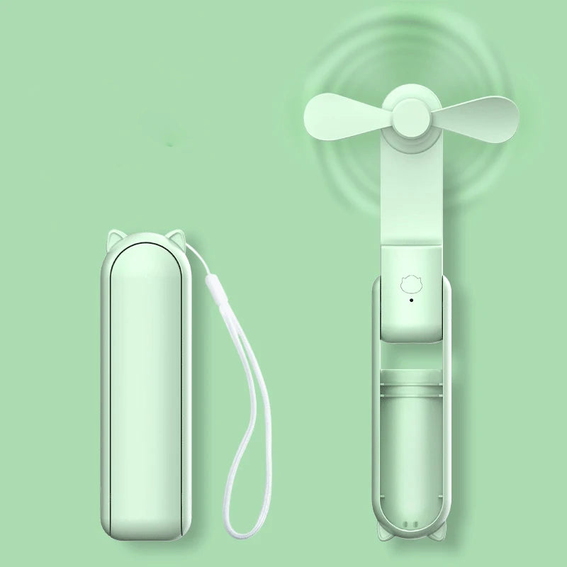 3in1 Hand Mini Fan Rechargeable Portable Foldable Small Fan with Power Bank Function Cooling Fan