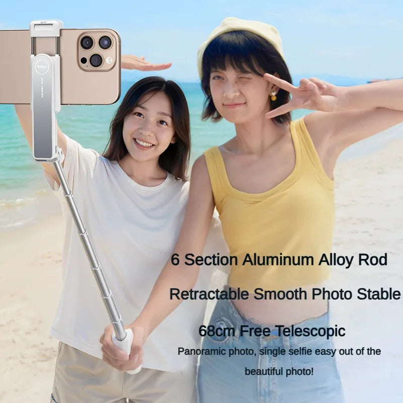 Universal Phone Holder 360° Rotation Pocket Selfie Stick With Bluetooth Remote Adjustable Desktop Stand  For Live Streaming Vlog